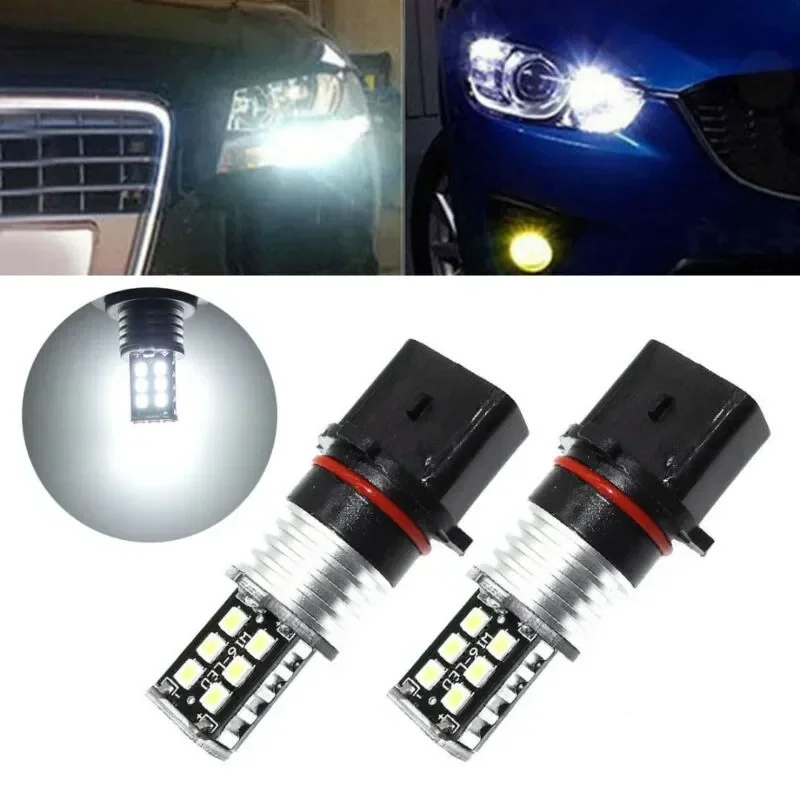 2x Canbus P13W Car LED Bulbs Daytime Running Light DRL Driving Fog Lamp 12V 6000K Super Light White Signal Lamp Car Accessories