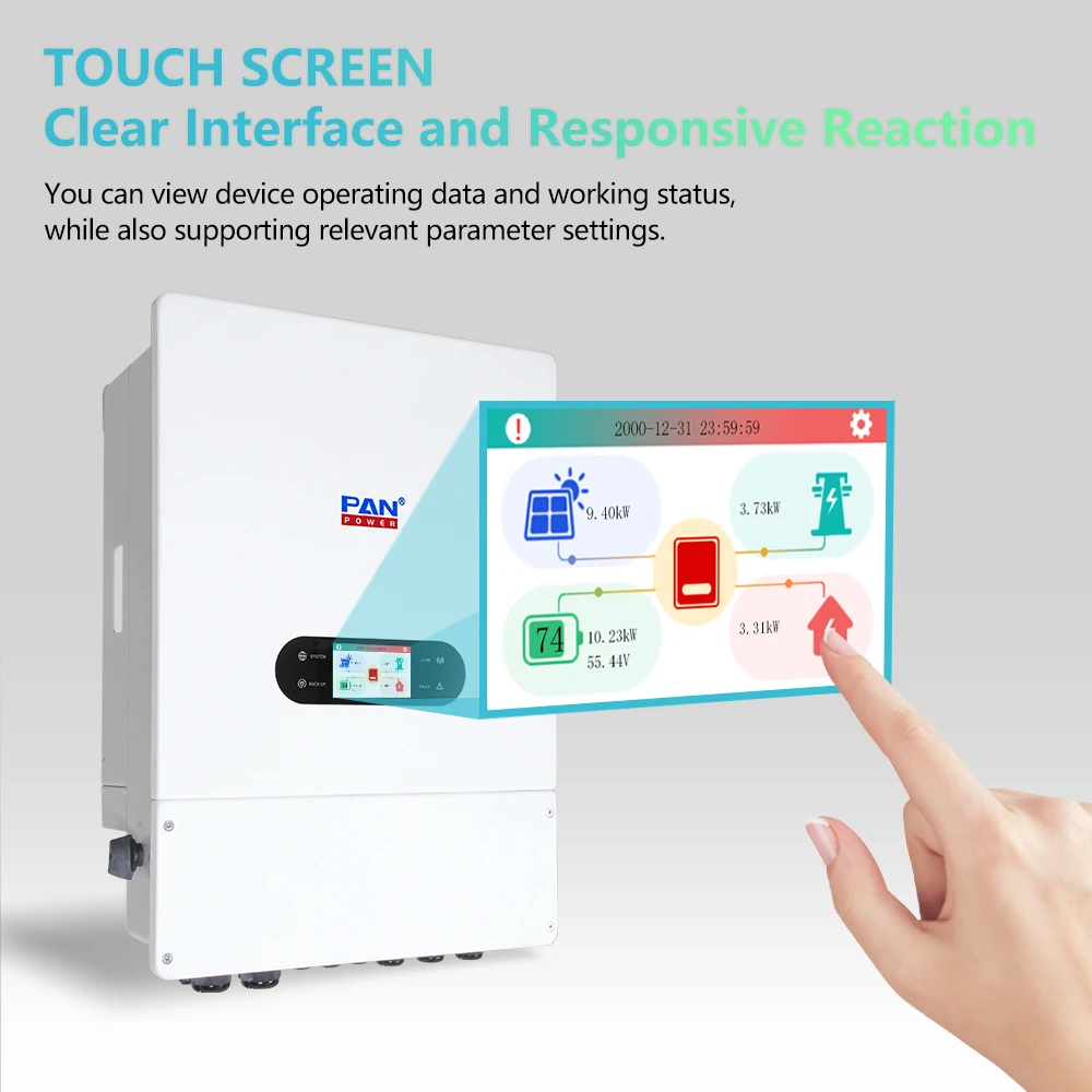 12KW IP66 Three-Phase Hybrid Solar Inverter 380v 400V 2MPPT Low Voltage for Commercial