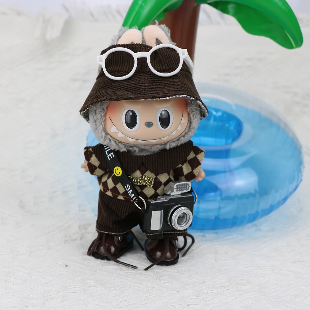 

Одежда для малышей первого второго и третьего поколения для плюшевой игрушки Labubu 17 см, сменная одежда, модный ретро-набор