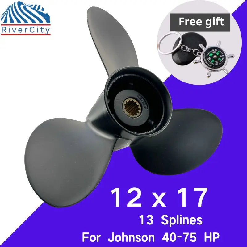 

For Johnson 40hp 45hp 50-75hp Outboard Propeller 12x17 Boat Motor Aluminum Alloy Screw Ship Marine Engine 3 Blade 13 Spline