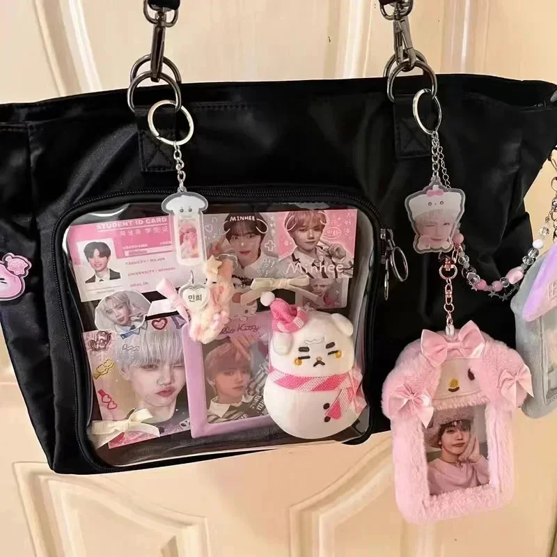 

Large Capacity Itabag Handbag – Portable Anime Cross-body Bag With Customizable Doll & Card Decor, Casual Commuting Bag For DIY