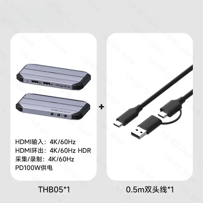 Hagibis 4k@60hz Video Capture Card Streaming and Gaming 4k 60fps Hdr Vrr Rgb Passthrough Pd 100w for Ps5/4 Switch Camera Pc