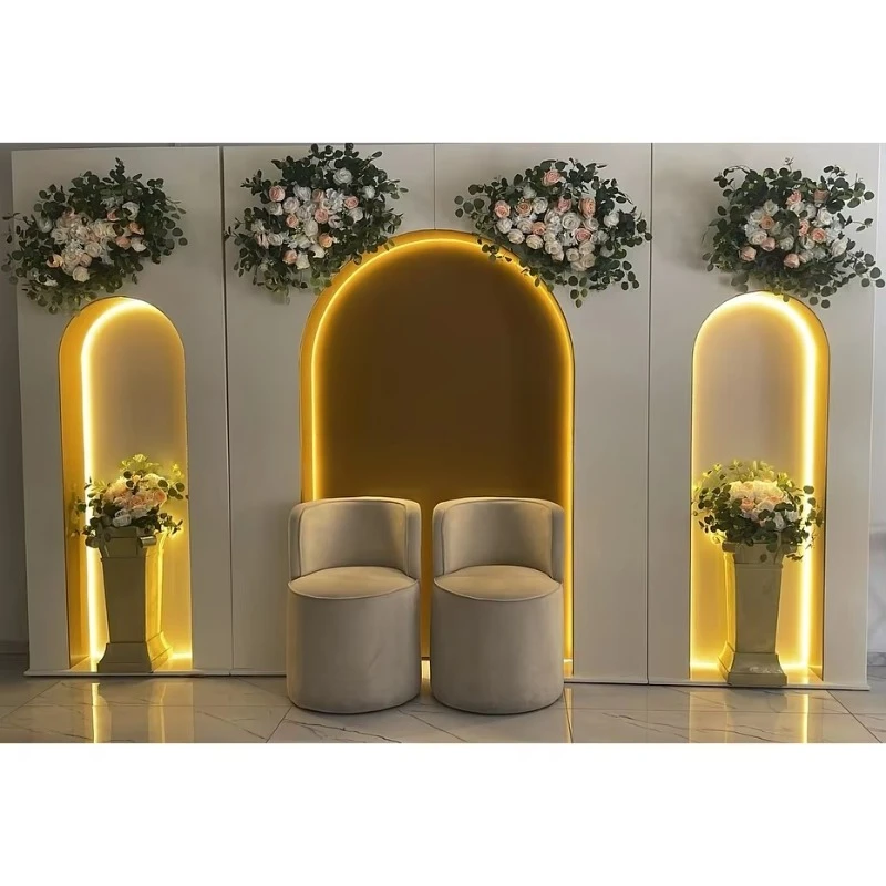 Wedding event decorative background arched white acrylic PVC background event PVC arched stage background decorative supplies
