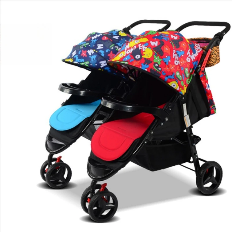 

Twin Baby Stroller Detachable and Combined Foldable Enlarged Widened High Landscape Lightweight Infant Pushchair