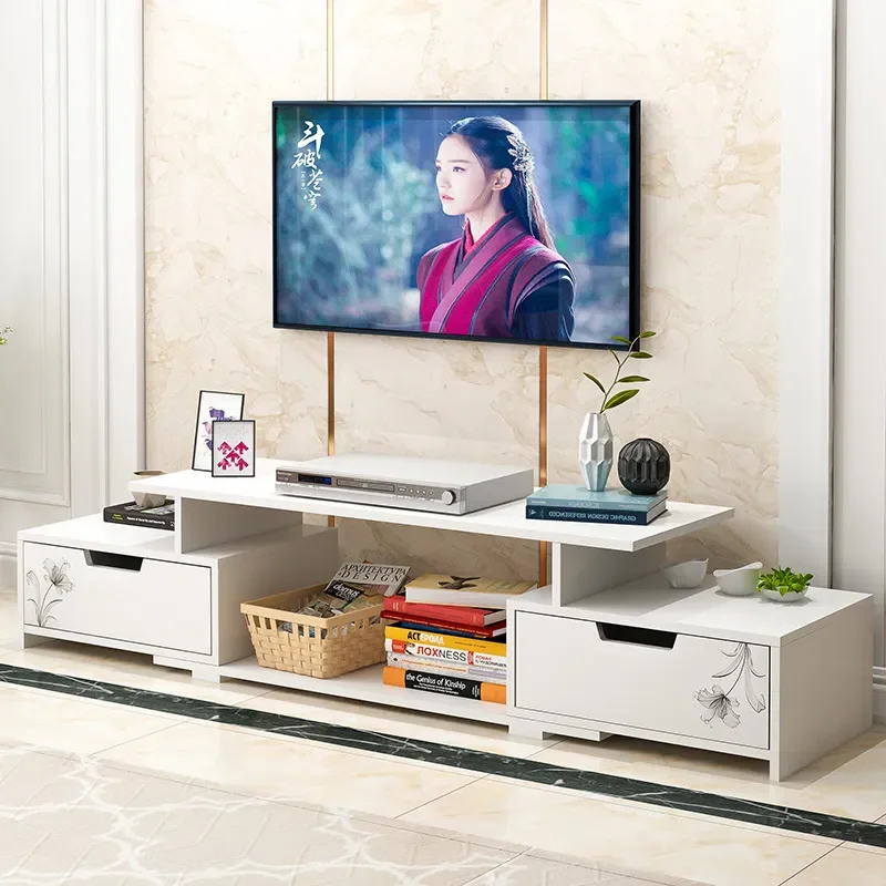 Modern Simple TV Cabinet and Coffee Table Combination Nordic Style Living Room Storage Unit for Small Apartment Bedroom