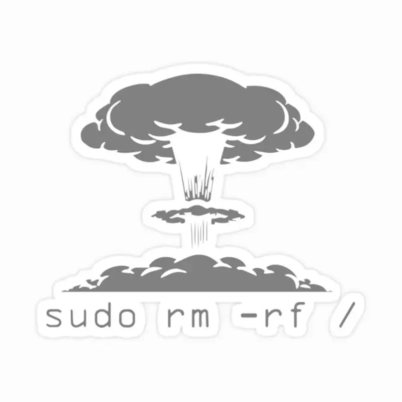 Sudo Rm Rf 5 pièces autocollants pour chambre mignonne décorations de maison fond 5 pièces autocollants enfant ordinateur portable fenêtre mur voiture dessin animé bouteille d'eau