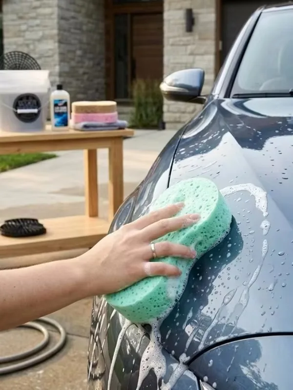 1-4PCS Car Cleaning Sponge Block 8 Shape High Density Absorbent Foam Random Color Scratch-Free Washing Sponge for Auto Detailing