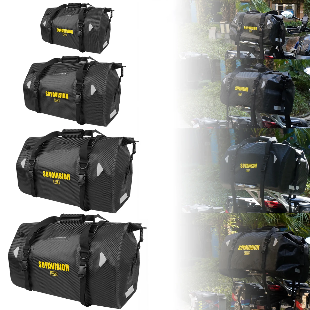 

40L-50L-70L Waterproof Duffle for Motorcycle Tail Bag Riding Cycling Gym Kayaking Boating Rafting Fishing Outdoor Adventure