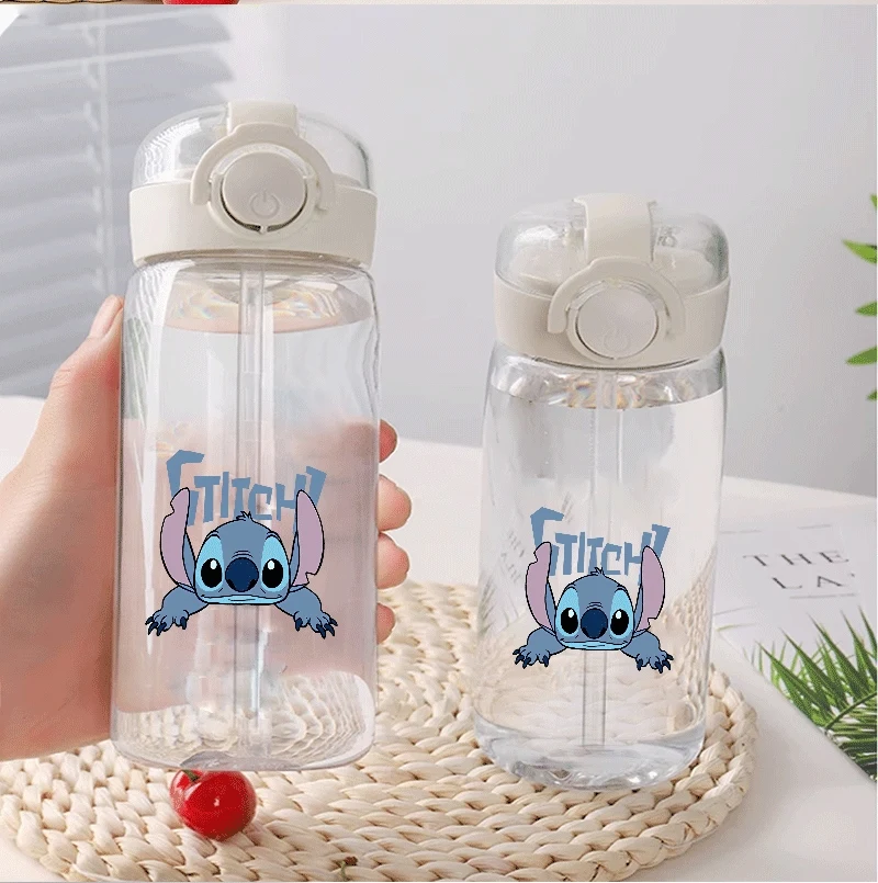 

Новый Disney Lilo & Stitch аниме пластиковая чашка для воды студенческая бутылка для воды бутылка для девочек Kawaii Stitch Kawaii аниме прозрачная