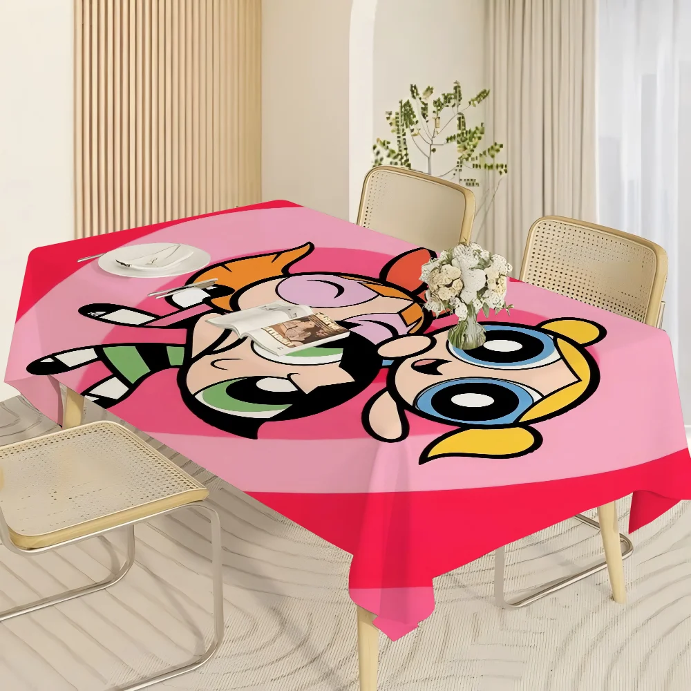 غطاء طاولة للفتيات من T-The Powerpuff غطاء طاولة لأعياد الميلاد ومستلزمات الحفلات وأدوات المائدة والحفلات