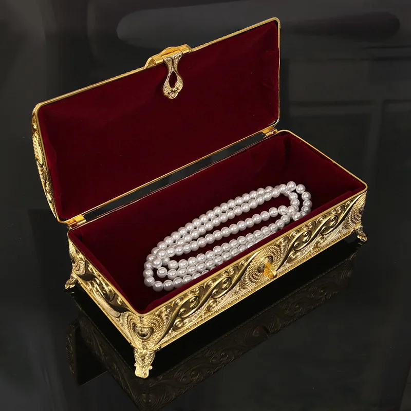 

Zinc Alloy Jewelry Box Creative European Style Jewellery Boxes Home Furnishings Necklace Earrings Storage Case Wedding Gifts