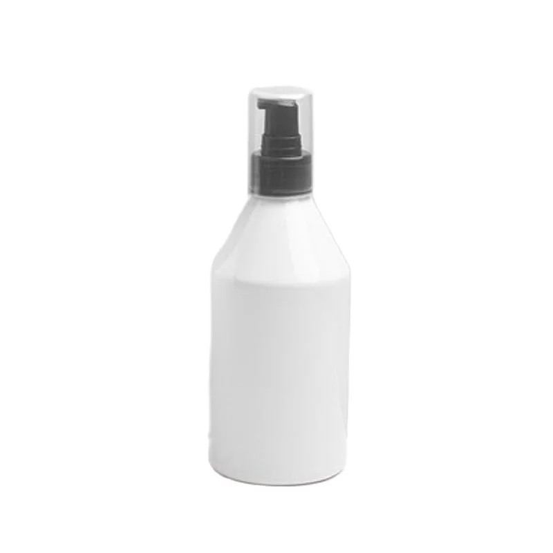 25 pz 300ML bottiglia di plastica bianca vuota Wryshoulder PET nero bianco trasparente lozione pressa pompa con coperchio cosmetico ricaricabile