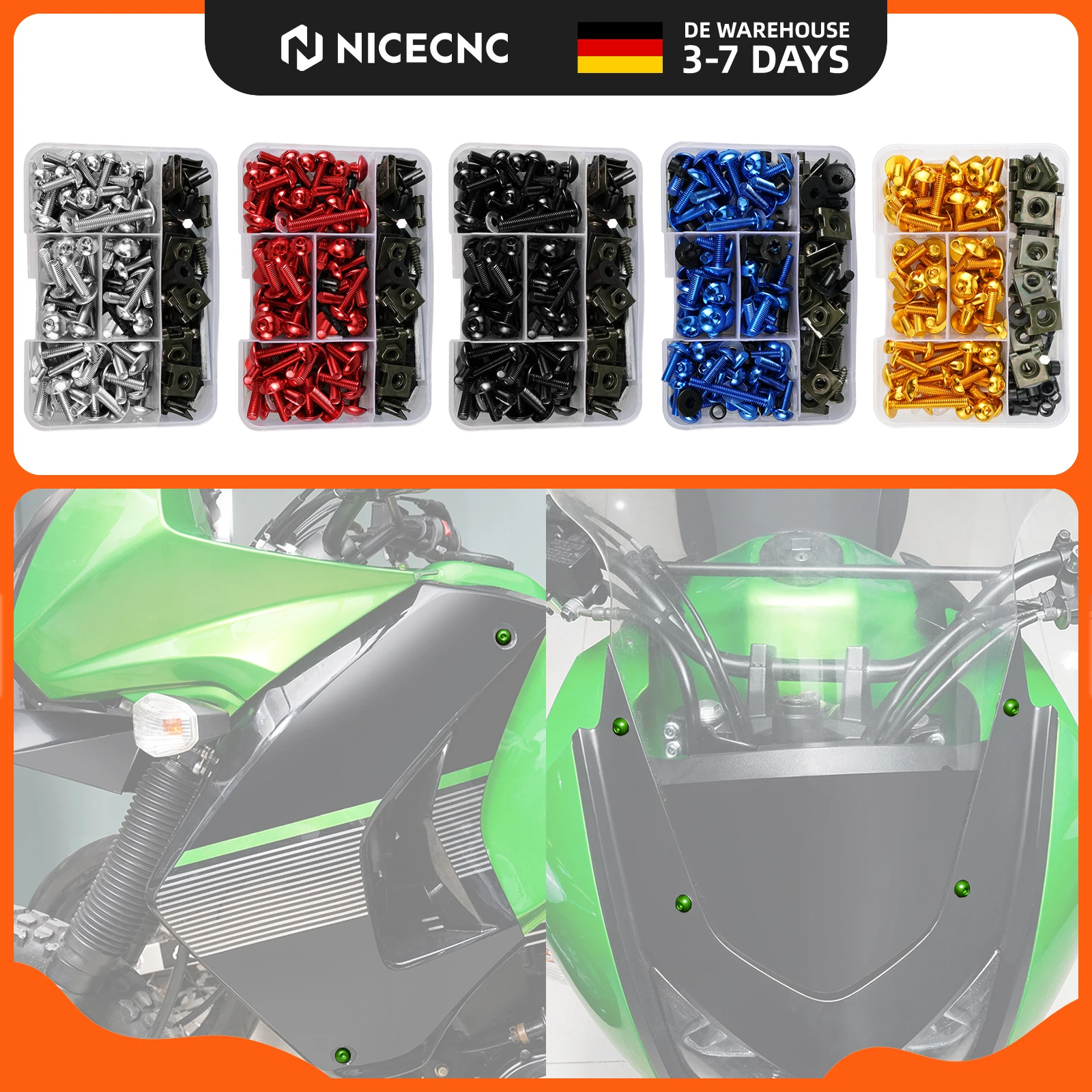 Image of M5 M6 Motorrad-Verkleidungsschrauben-Set für Aprilia Ducati Kawasaki Suzuki Honda CBR600 F2 F3 F4 F4i CBR600RR CBR900RR CBR1000RR GSXR600 GSXR750 GSXR1000 GSX1300R RSV4 RSV1000R RSV Mille Tuono V4R