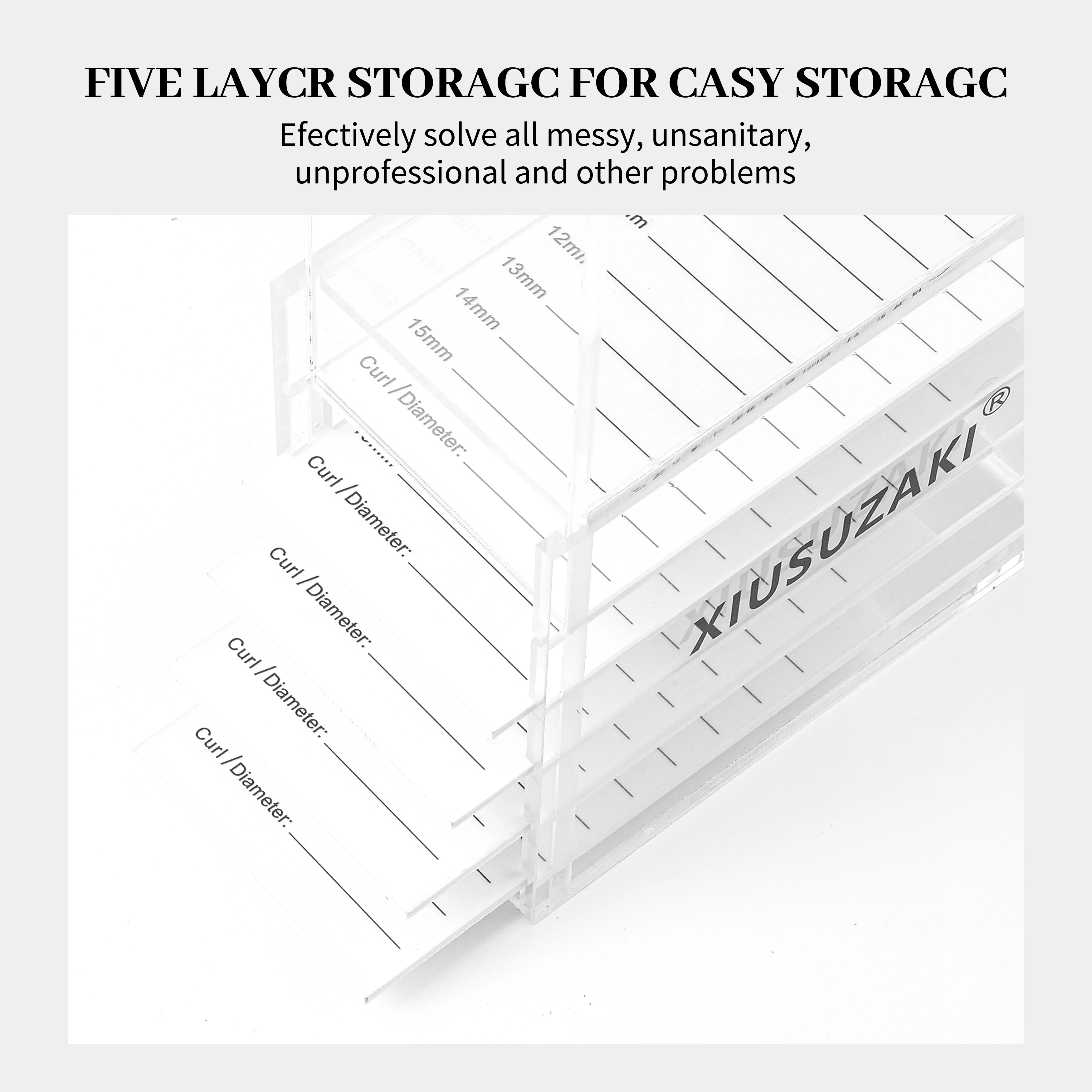 Контейнер для хранения накладных ресниц XIUSUZAKI, 5 слоев, акриловый поддон, дисплей, стенд для наращивания ресниц, инструменты для макияжа, поставщик