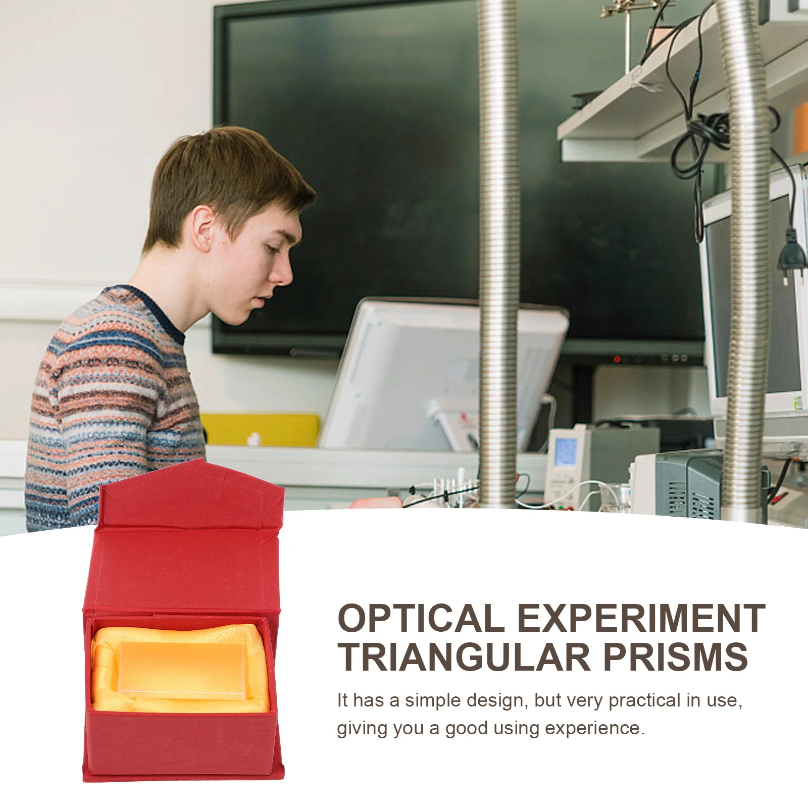 

Triangular-Prism Glass Optical Experiment Equipment Physics Teaching Apparatus Light Spectrum Tool For School Lab Use