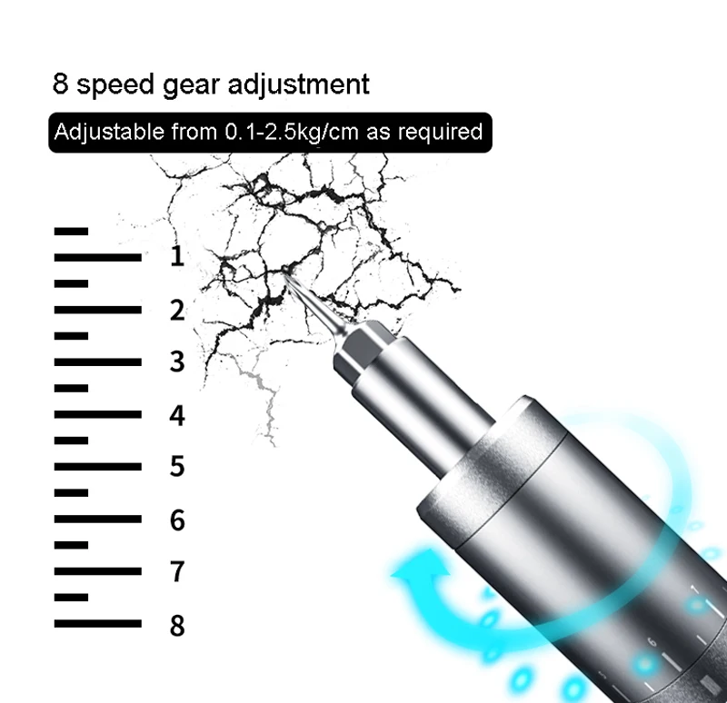 tbk bk008 Electric Charging Screwdriver Set and the Motor is pretty quiet and plesant with 24 Bits Handy Repair Screwdriver Set