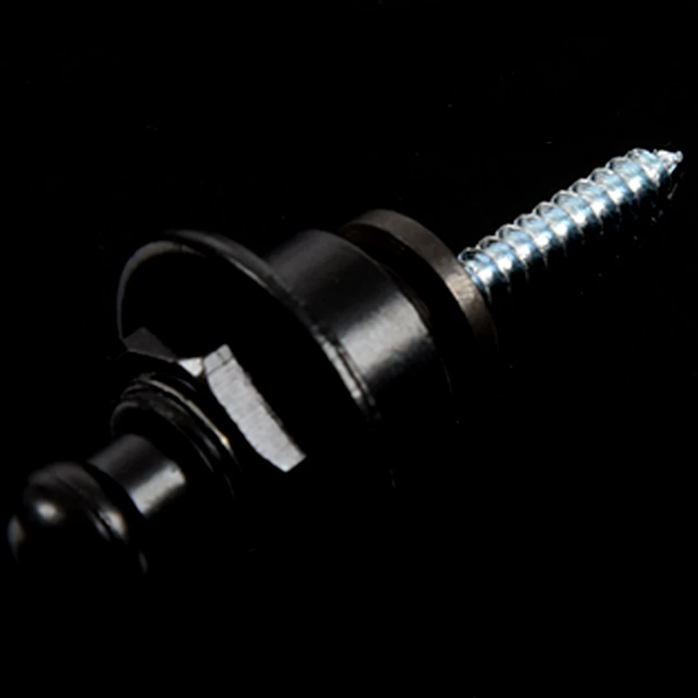 

【black huodong】2X Strap Lock Straplocks Round Head for Electric Guitar Bass Black
