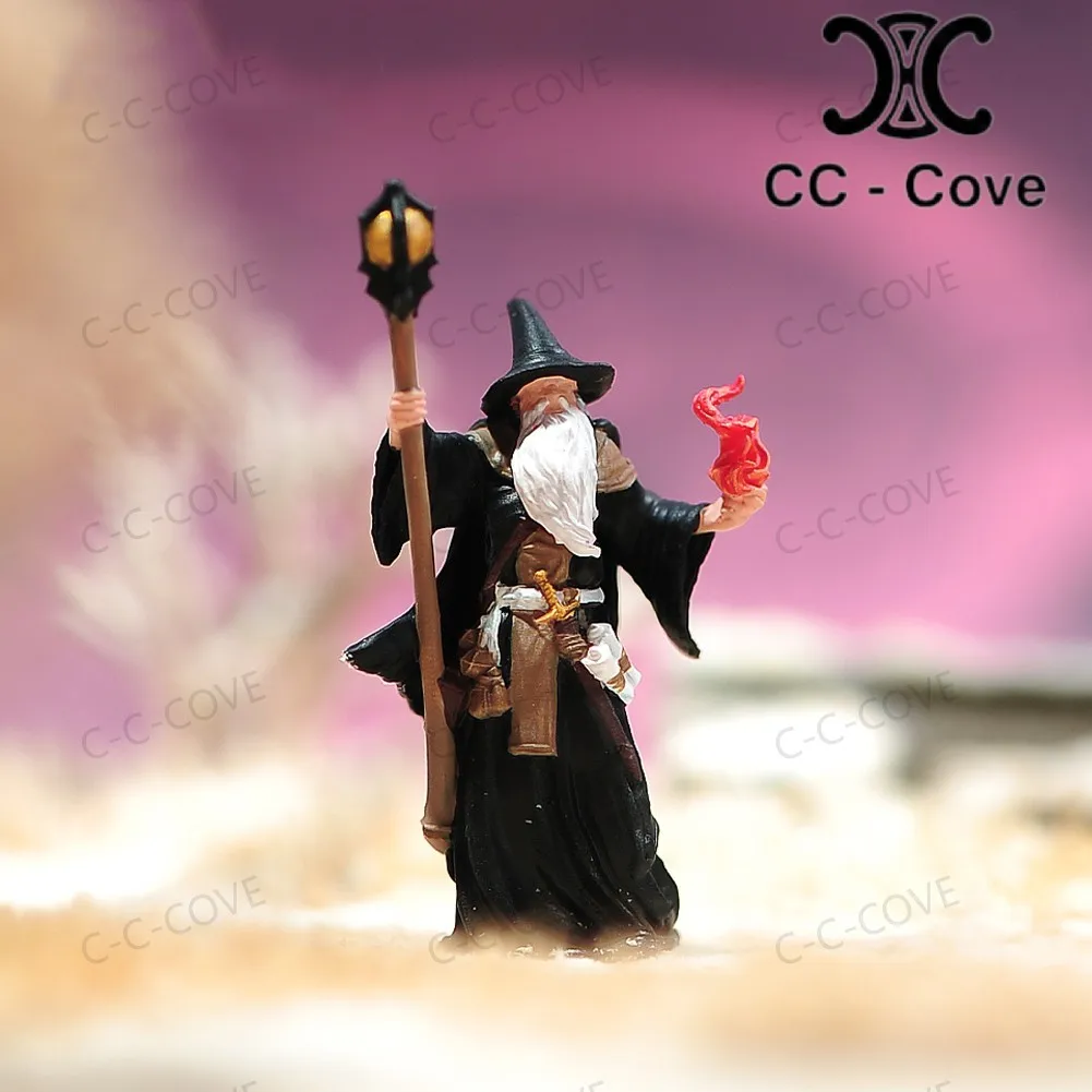 Painted Miniatures 1/24 1/43 1/64 1/87 A Male Wizard Wearing A Black Magic Robe Unpainted Figure Model Toys View Decoration