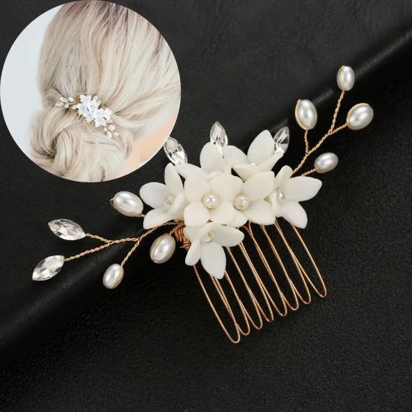 Women's Rhinestone Crystal Hair Clip Hairpins Comb Flower mariage Bride Bridesmaid Wedding Party Hair Jewelry Accessories