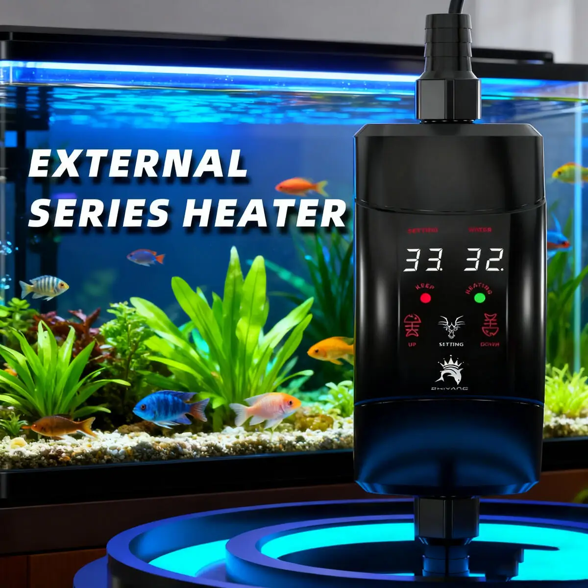 External Aquarium Heating Rod 300W-1200W Adjustable Temperature Automatic Thermostat External Heater for Fish Tank Water