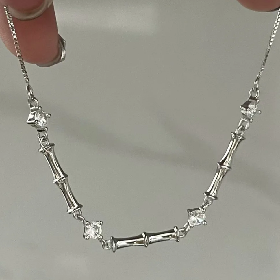 

Chinese Style Bamboo Joint Chain Bracelet Inlay Zircon Fine Bracelet for Women Exquisite Jewelry Accessories