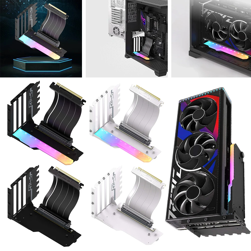 

Vertical Graphics Card Holder Kit with 15cm PCI-E 4.0 X16 Riser Cable Video Card Support Kit GPU Mount Graphic Card Bracket