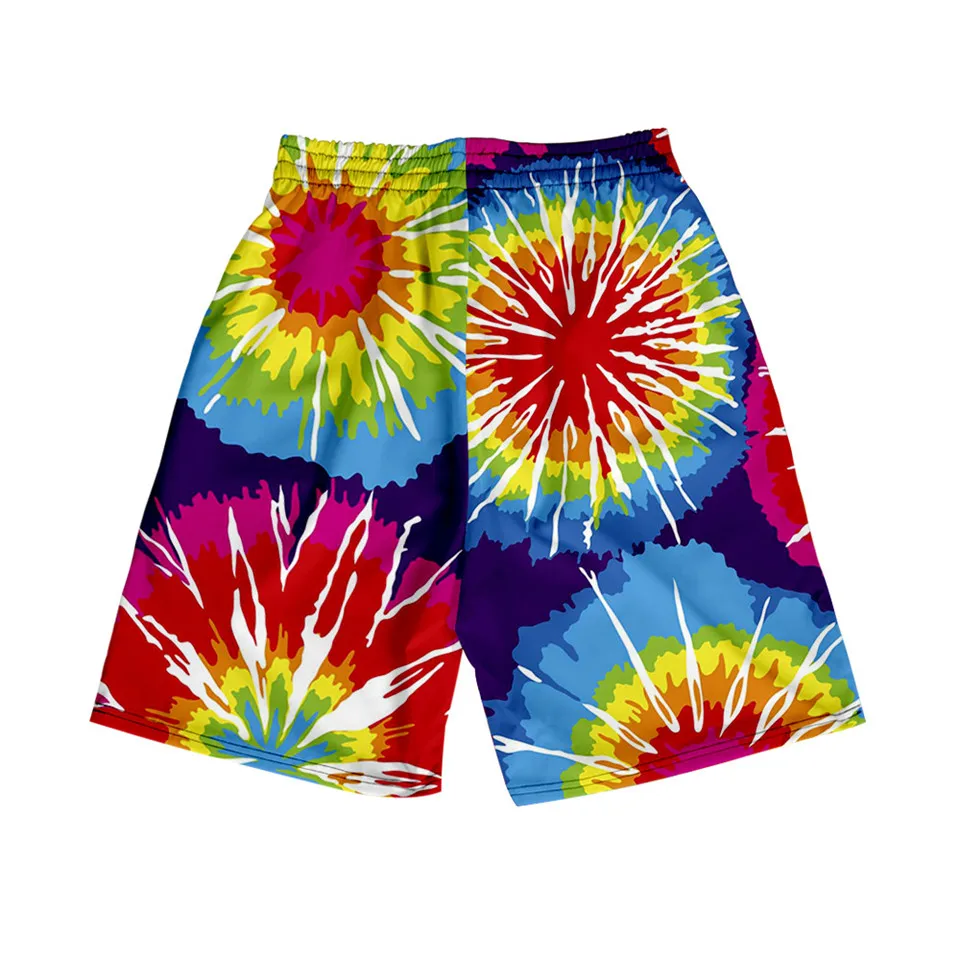 3D Tie Dye luźne spodenki sportowe męskie kobiety moda osobowość spiralne kolorowe kimono krótkie spodnie z gorącą wyprzedażą