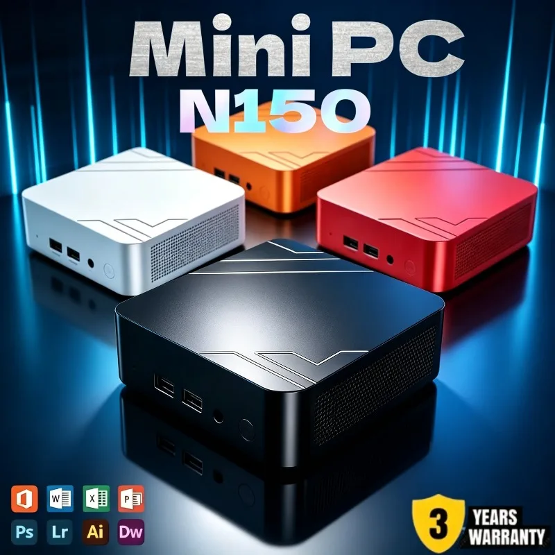 Mini PC Leve 2026 Intel Core N150, 16GB RAM 512G-2TB SSD WiFi6 BT5.2 PC para Jogos com Vídeo 4K Suave para Gamers.