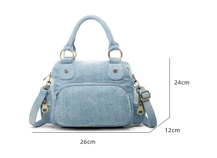 Vintage Women handbag Quality Denim Female Shoulder Bag New Luxury Design lady Totes Casual Cowboy ladies messenger Bag blue