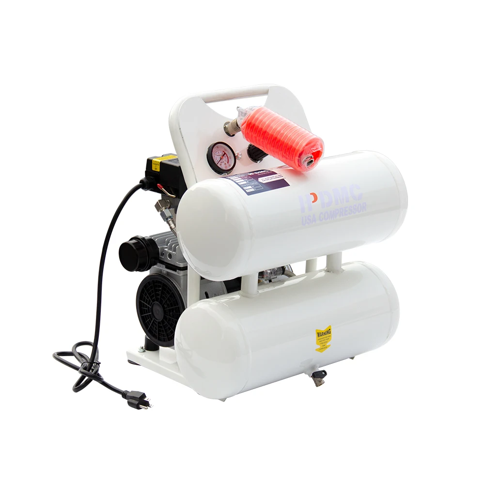 Quiet Portable Air Compressor,Oil Free Pump,5 Gallon Tank,115 PSI MAX Pressure,65 dB,1 PH Motor,110V