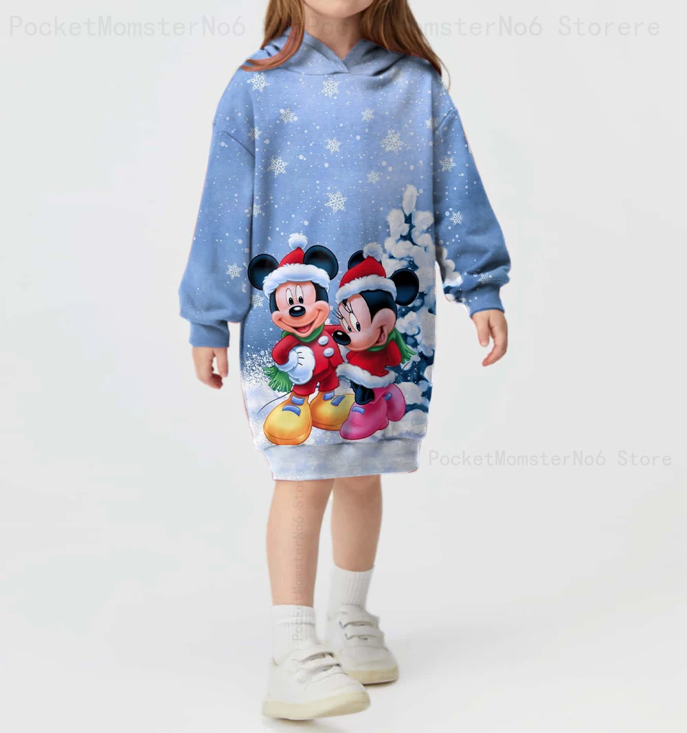 

Autumn and winter girls casual street Christmas series Disney Mickey Minnie print fashion loose hoodie long-sleeved sweatshirt