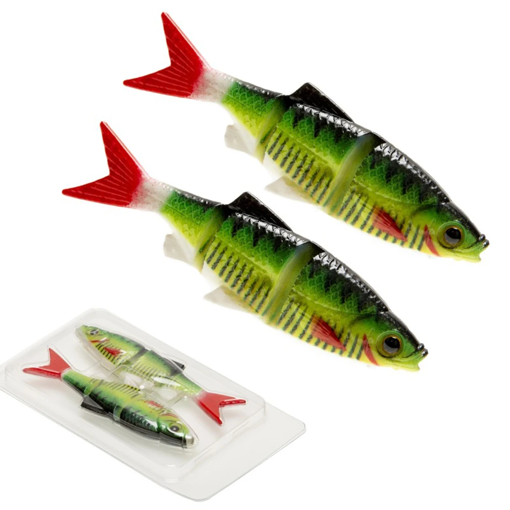 Lifelike Dying bionic fishing lure Soft Silicone Multijoint Jig Wobblers 2pcs/set for targeting different predatory fish