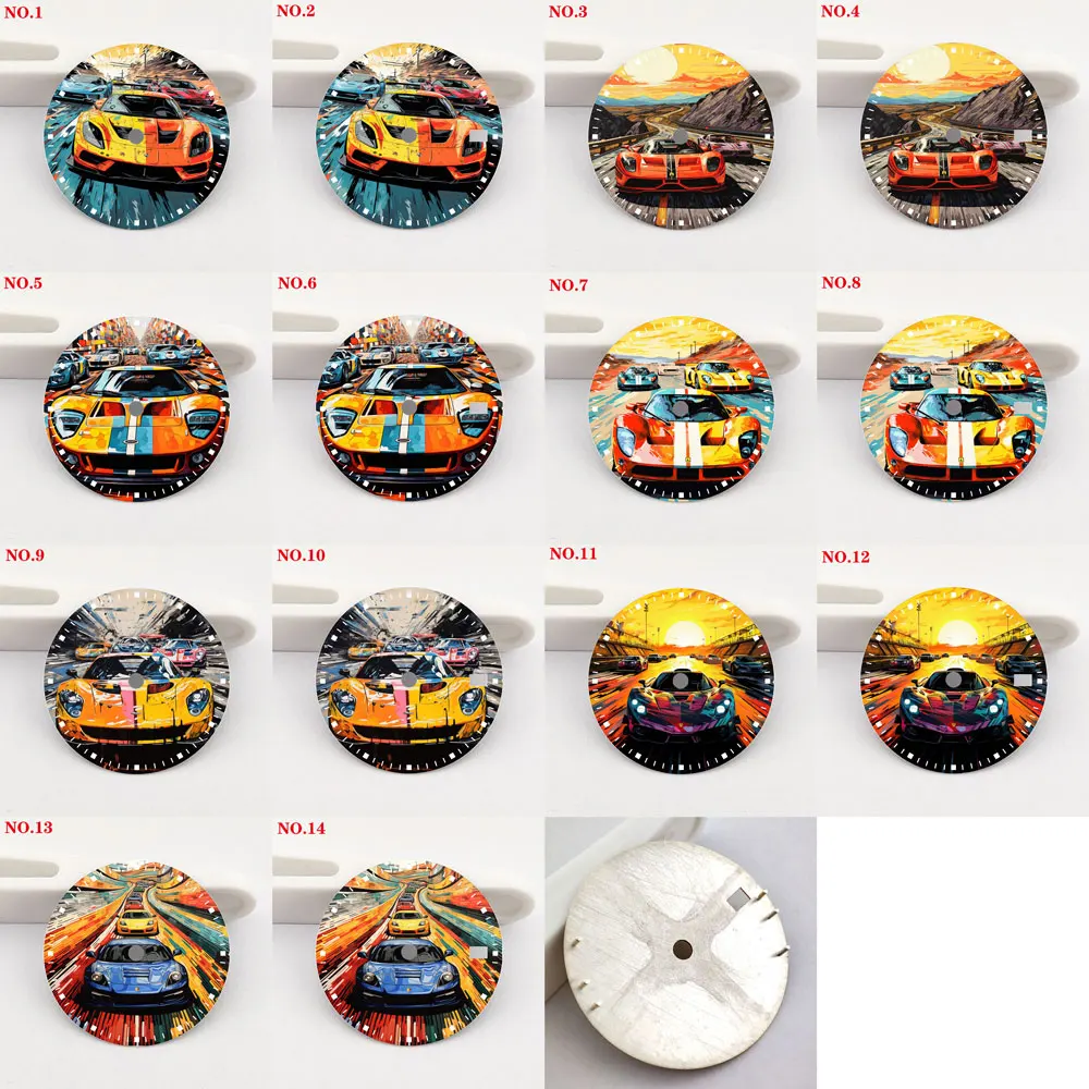 28.5mm dial NH35 dial sports car creative color-printed series dial is suitable for NH35/36 movement wristwatch accessories