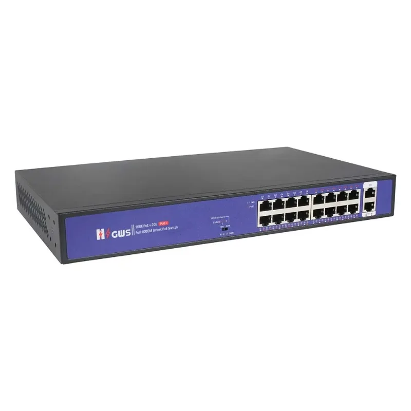 CCTV 120W Power Supply MOQ 1Pcs Full Gigabit 18 Ports Smart AI PoE Network Switches DC48V Factory New Original