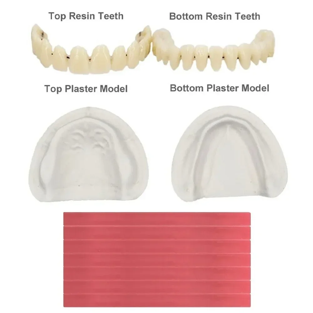 

1Set Dentures Fake Teeth Braces Wax Strips DIY Kit Reusable Full/Partial Denture Top and Bottom Temporary Fake Tooth Easy Use
