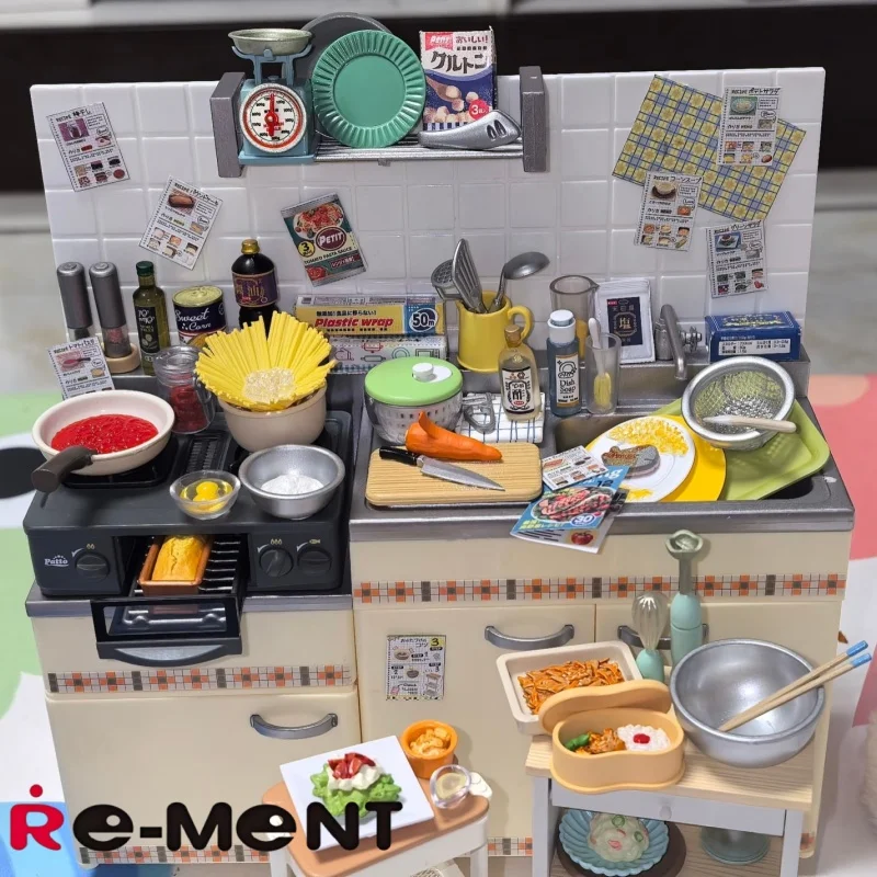 Re-Ment Figura Collezione di utensili da cucina Scatola cieca in miniatura Campione Petits Caramelle Giocattolo Ornamento per bambini Regalo Scena da collezione