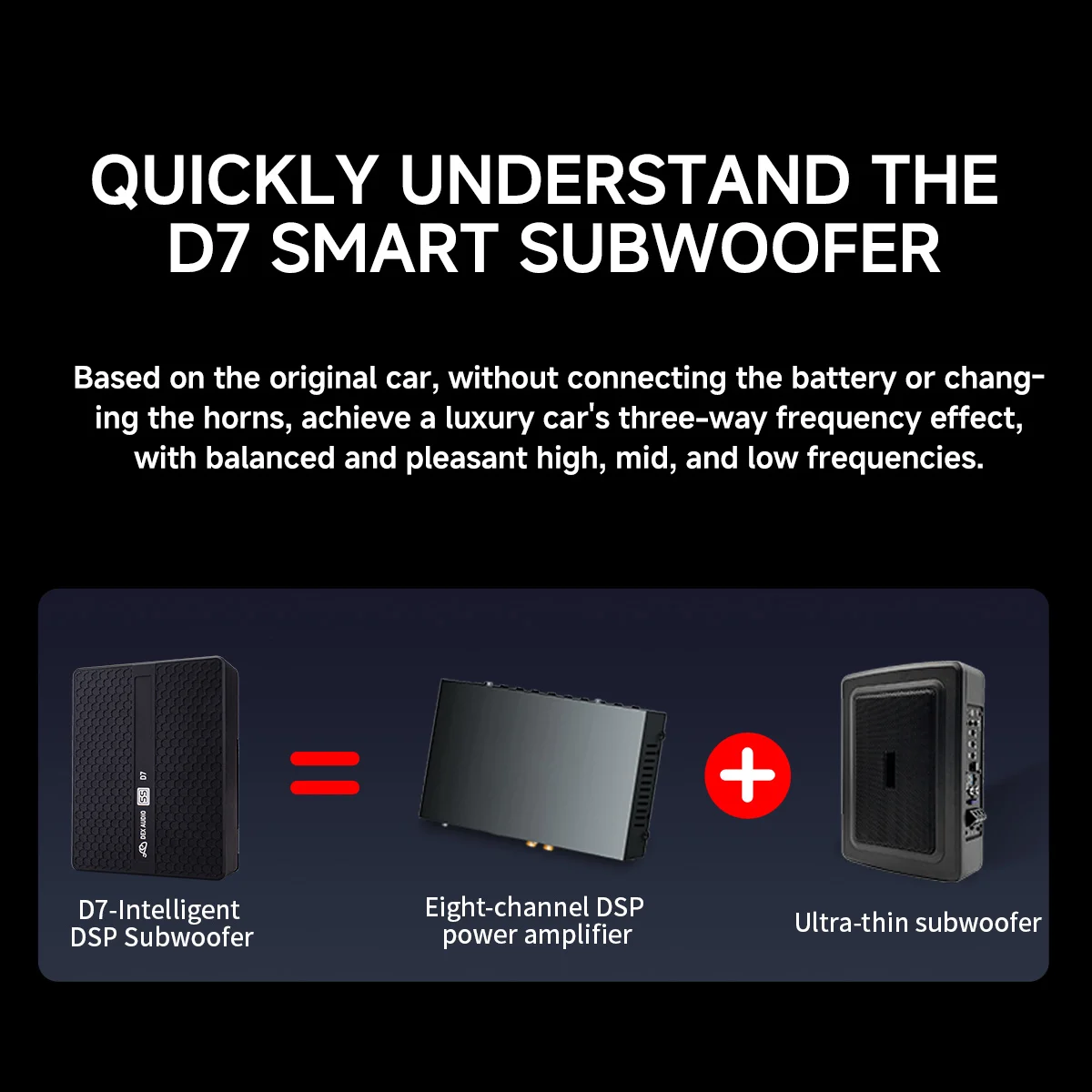 New Car HIFI Smart 8-Channel DSP Amplifier, Subwoofer Amplifier Audio Digital Sound Processor, Car Speakers, 8*60W Power Subwoof