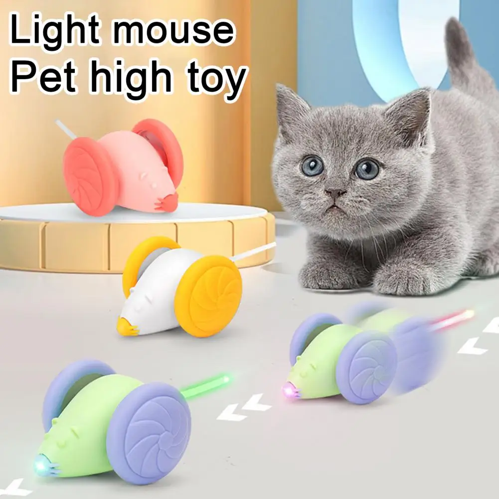 10.5*8cm Mouse Vehicle Interactive Cat Toy With LED Auto Obstacle Avoidance Stimulate Hunting USB Rechargeable Toy Pet Supplies