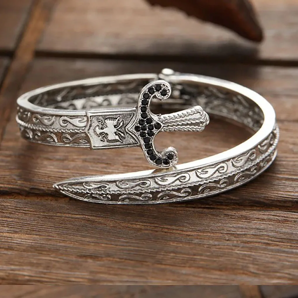 Retro Classic Creative Sword Shaped Bracelets for Men and Women Fashion Personality Exquisite Open Bracelets Party Jewelry Gifts image 3