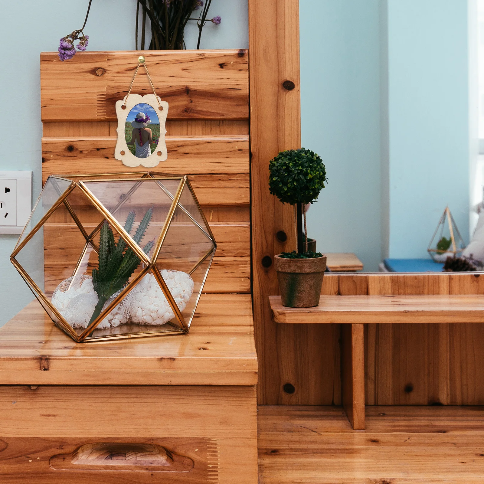 

40Pcs DIY Wooden Hollowed Photo Frame Shapes Unpainted Wood Craft Kits for Home Decoration Fireplace Window Display Handmade