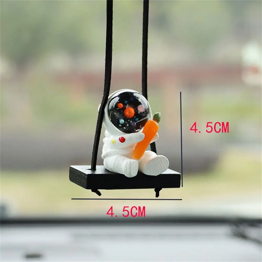 Fashion Swing Astronaut Car Pendant Resin Textured Ornaments Rearview Mirror Hanging