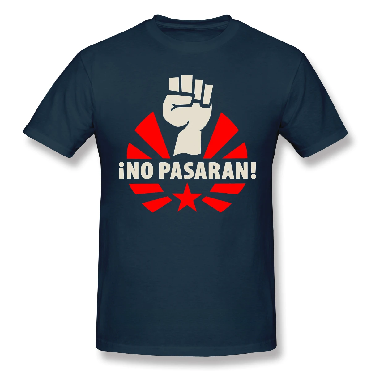 Man TShirt No Pasaran Fist & Star Anime Clothes Shirt Design Communism Marxism Socialism CCCP Soviet Union Cotton Men T-Shirt