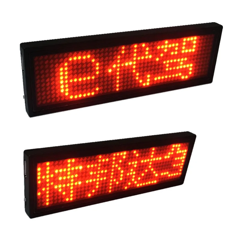 Bluetooth Four Character Led Badge Display Screen, Illuminated Work License Plate, Scrolling And Handwriting Multiple Languages