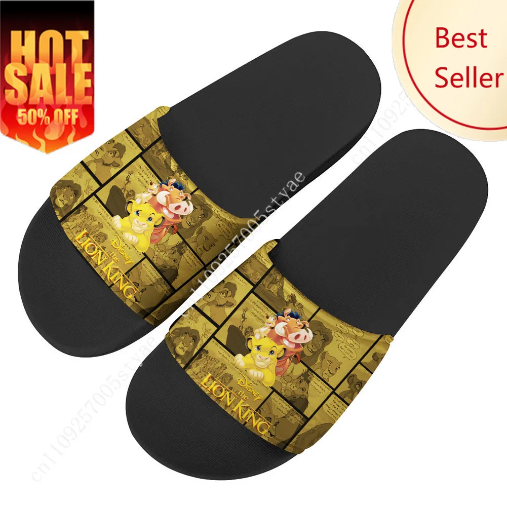 

Simba The Lion King House Slippers Disney Cartoon Movies Decorate Sandals Design Your Photo Text Logo Holiday Gifts Custom Shoes