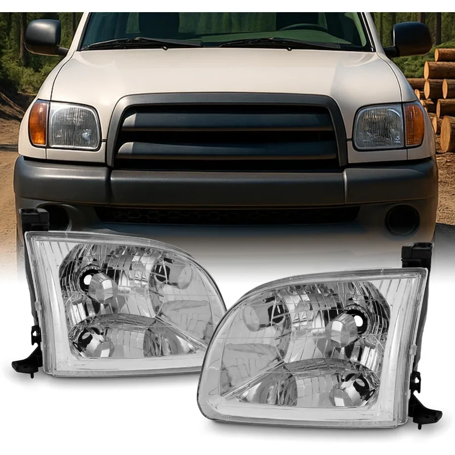 

For 20002004 Tundra Regular Cab OE Chrome Replacement Headlight with Enhanced Brightness and Durable Design for Night Driving