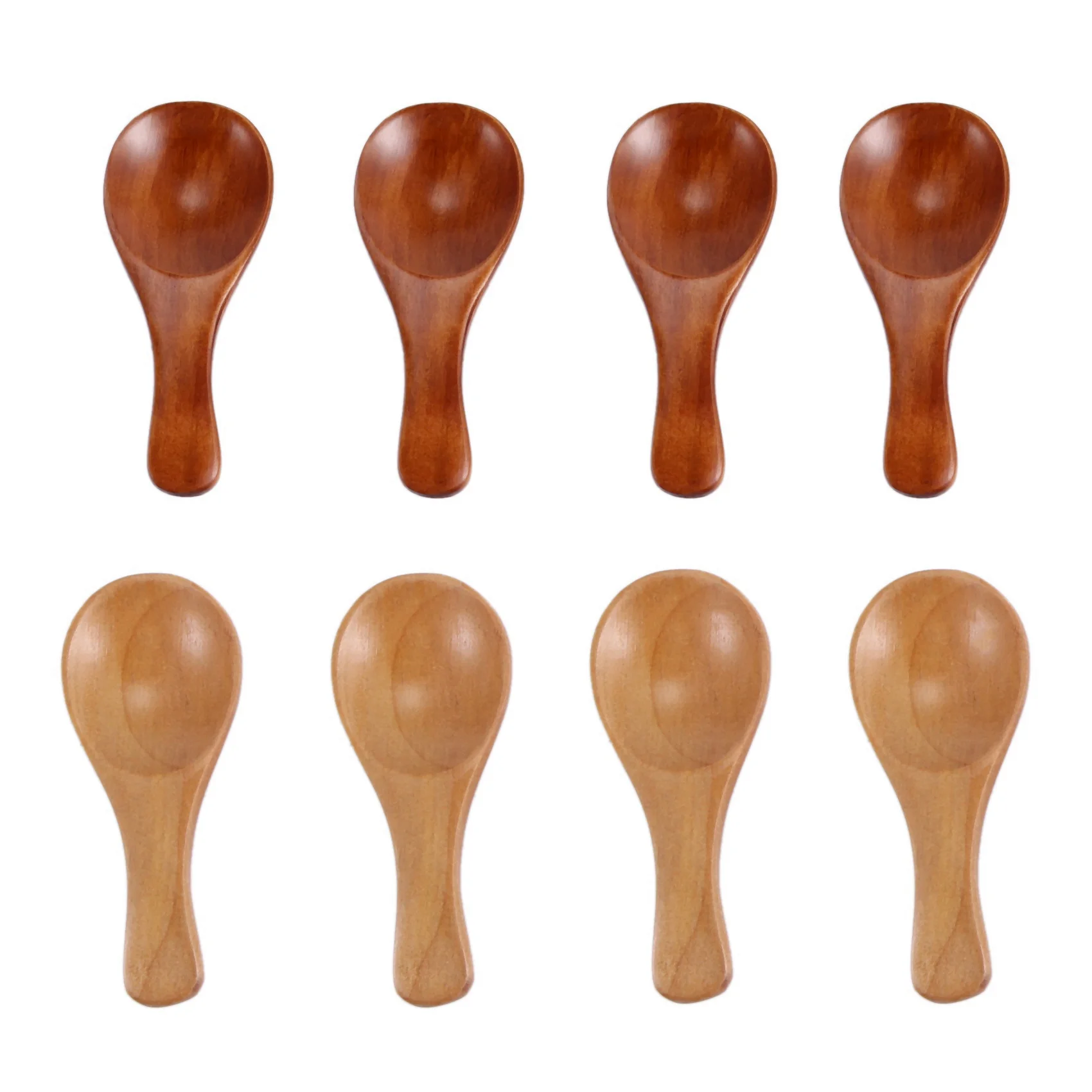 HLZS-40 Pieces Small Wooden Spoons Mini Condiments Sugar Seasoning Salt Honey Teaspoon Coffee Tea Jam Mustard Wood Spoons