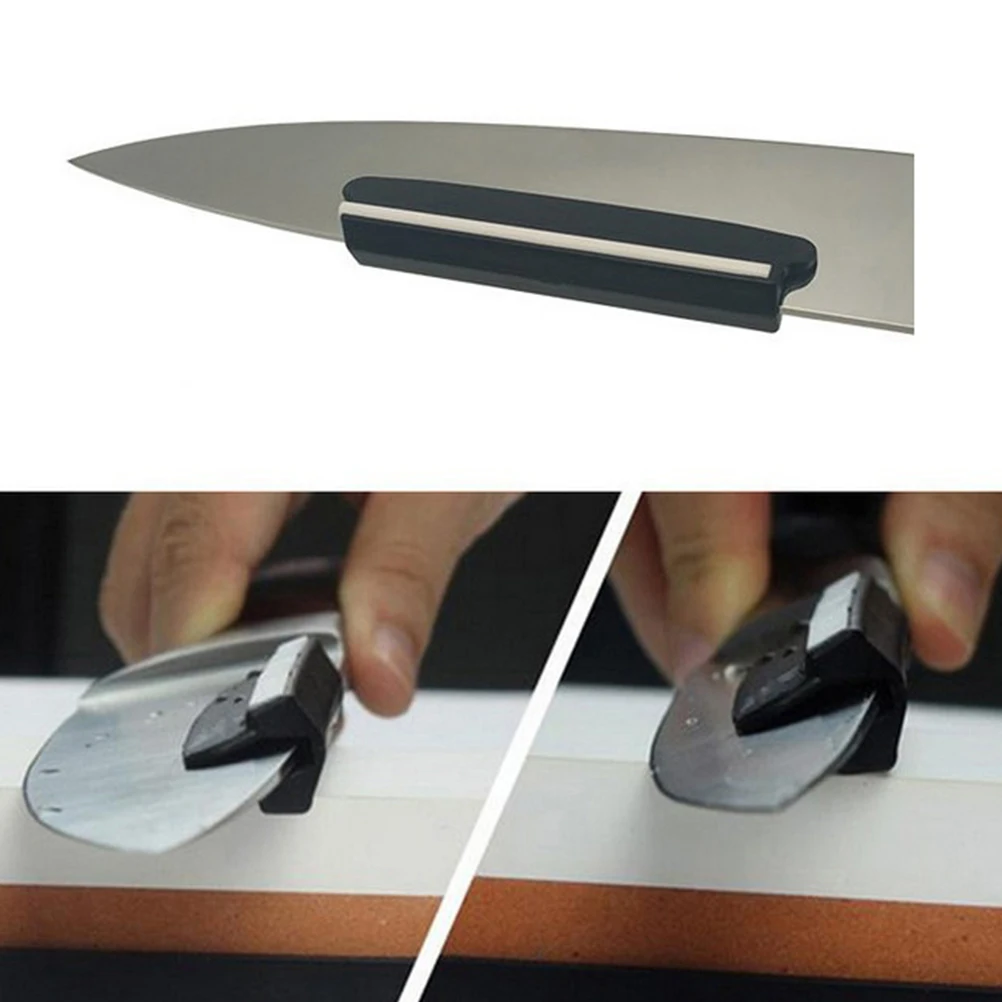 

Knife Grinding Guide Sharpener Clip Slicer Angle Black Ceramic Inserts Durable Plastic Body Sharpen Steel Stones Work