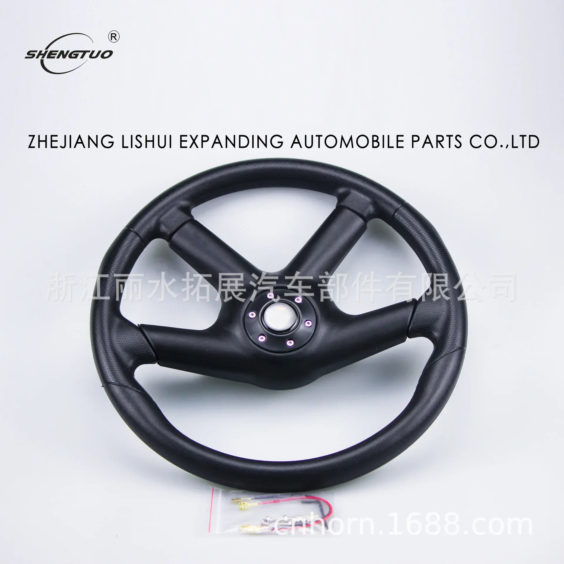 Car Tuning Steering Wheel Genuine Leather Drift Racing Game Steering Wheel Universal 350mm