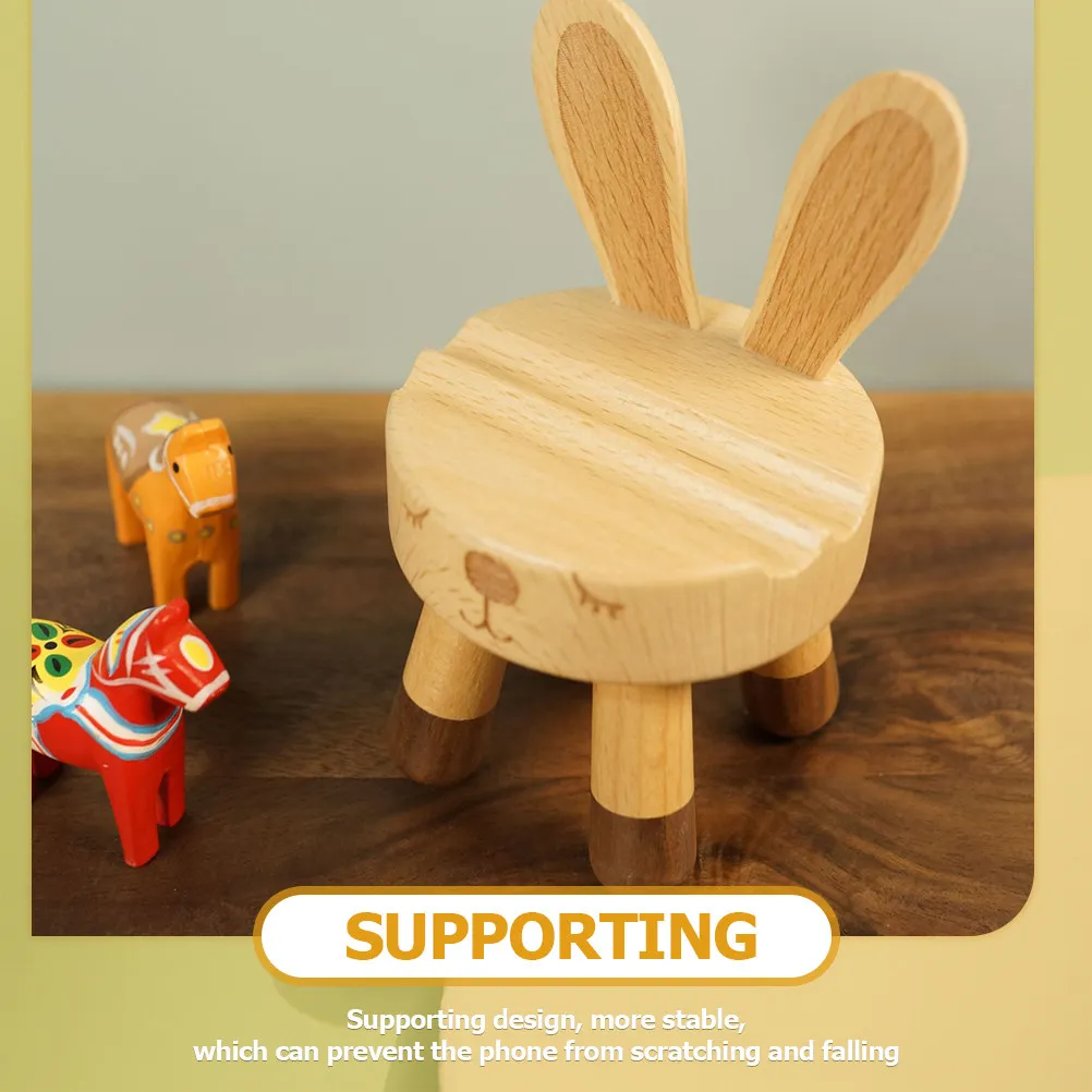 Exquisite Crafted Wooden Phone Stand Holder Desktop Mobile Phone Rack Universal Fit for Iphone Home Office Decor