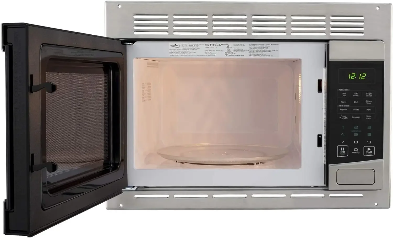 ターンテーブル付きスチール製電子レンジ、取り付けが簡単な1.0 cu ft容量トリムキット、スタイリッシュな仕上げ、容量が含まれています